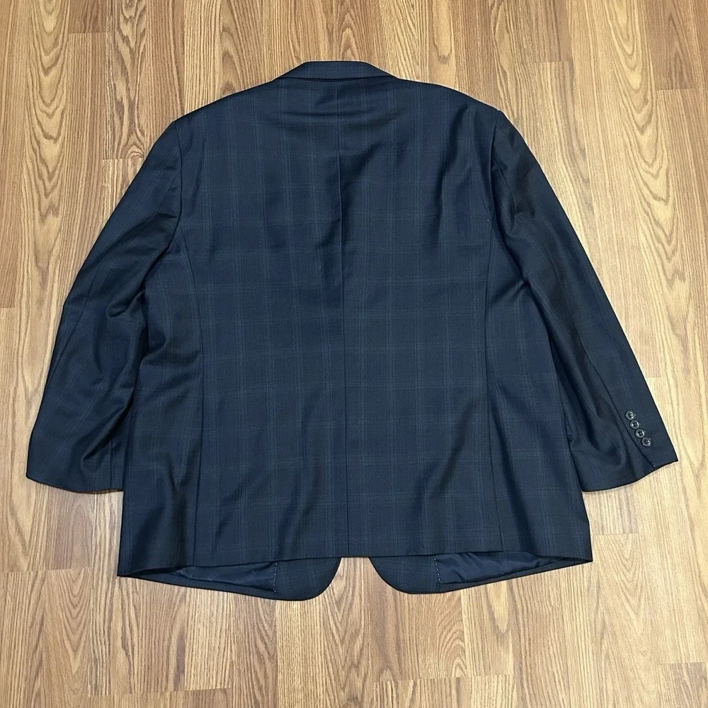Jos. A. Bank Reserve Tailored Fit Gray Plaid Reda 1865 Sz. 52R Blazer Windowpane